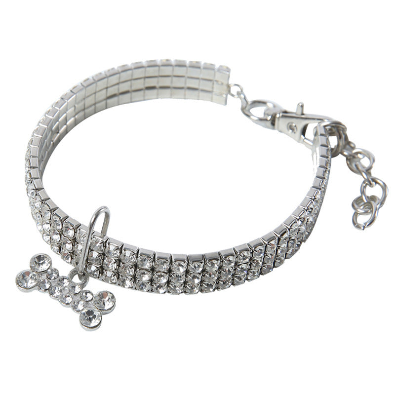 Bling Strass Hundhalsband Kristall Valp Chihuahua Husdjur Hundhalsband Koppel För Små Medelstora Hundar Katter