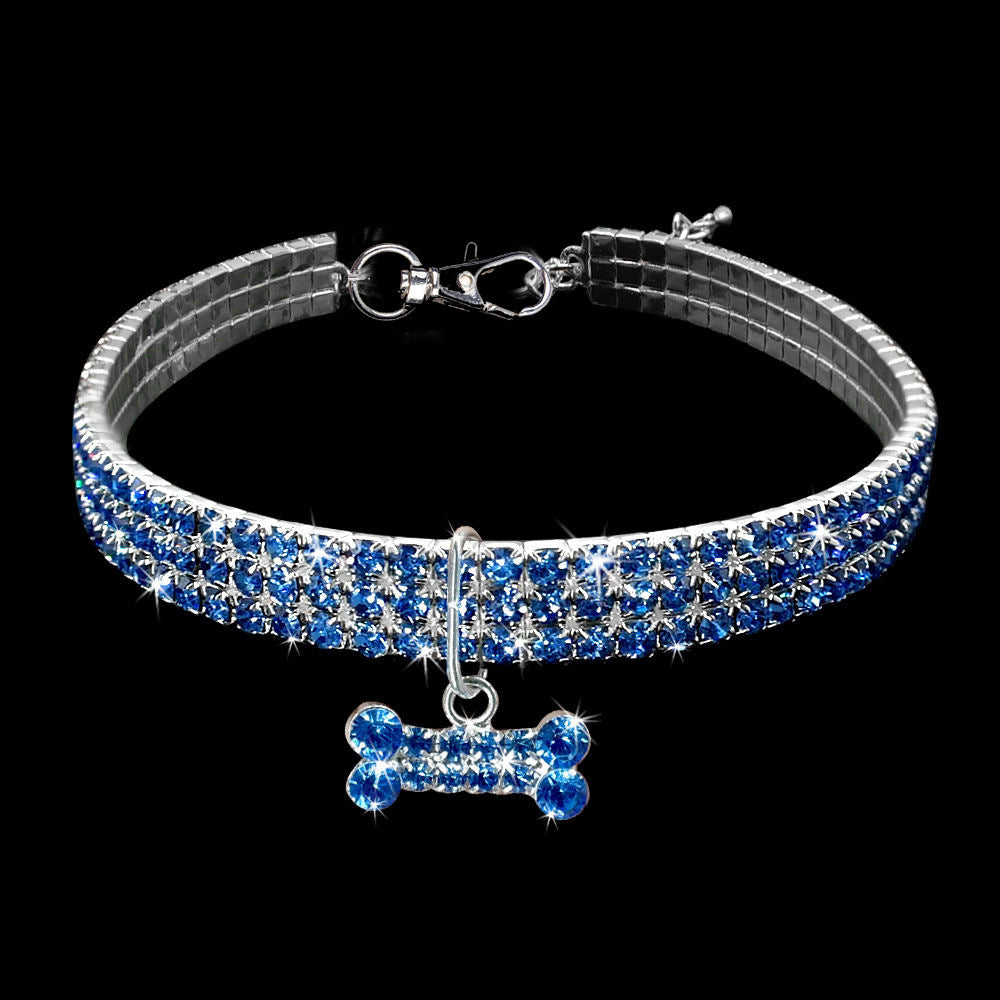 Bling Strass Hundhalsband Kristall Valp Chihuahua Husdjur Hundhalsband Koppel För Små Medelstora Hundar Katter