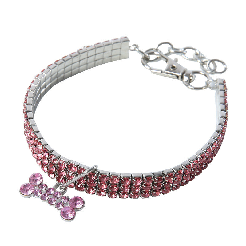 Bling Strass Hundhalsband Kristall Valp Chihuahua Husdjur Hundhalsband Koppel För Små Medelstora Hundar Katter