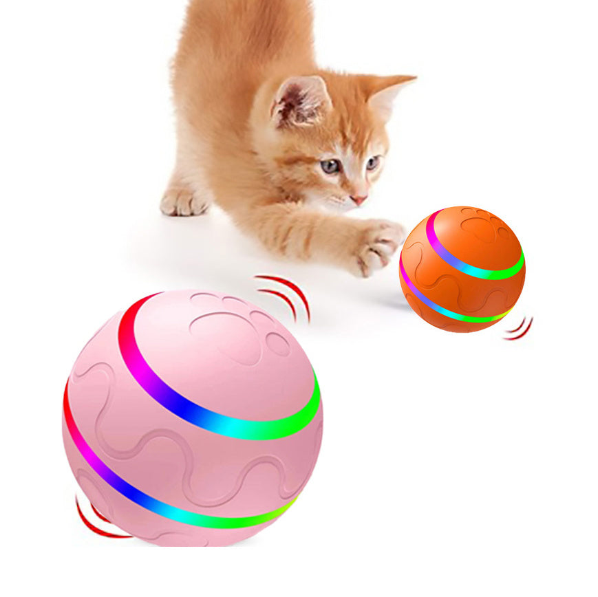 Husdjur Ny Katt Ond Bollleksak Intelligent Boll USB Kattleksaker Självroterande Boll Automatisk Rotationsboll